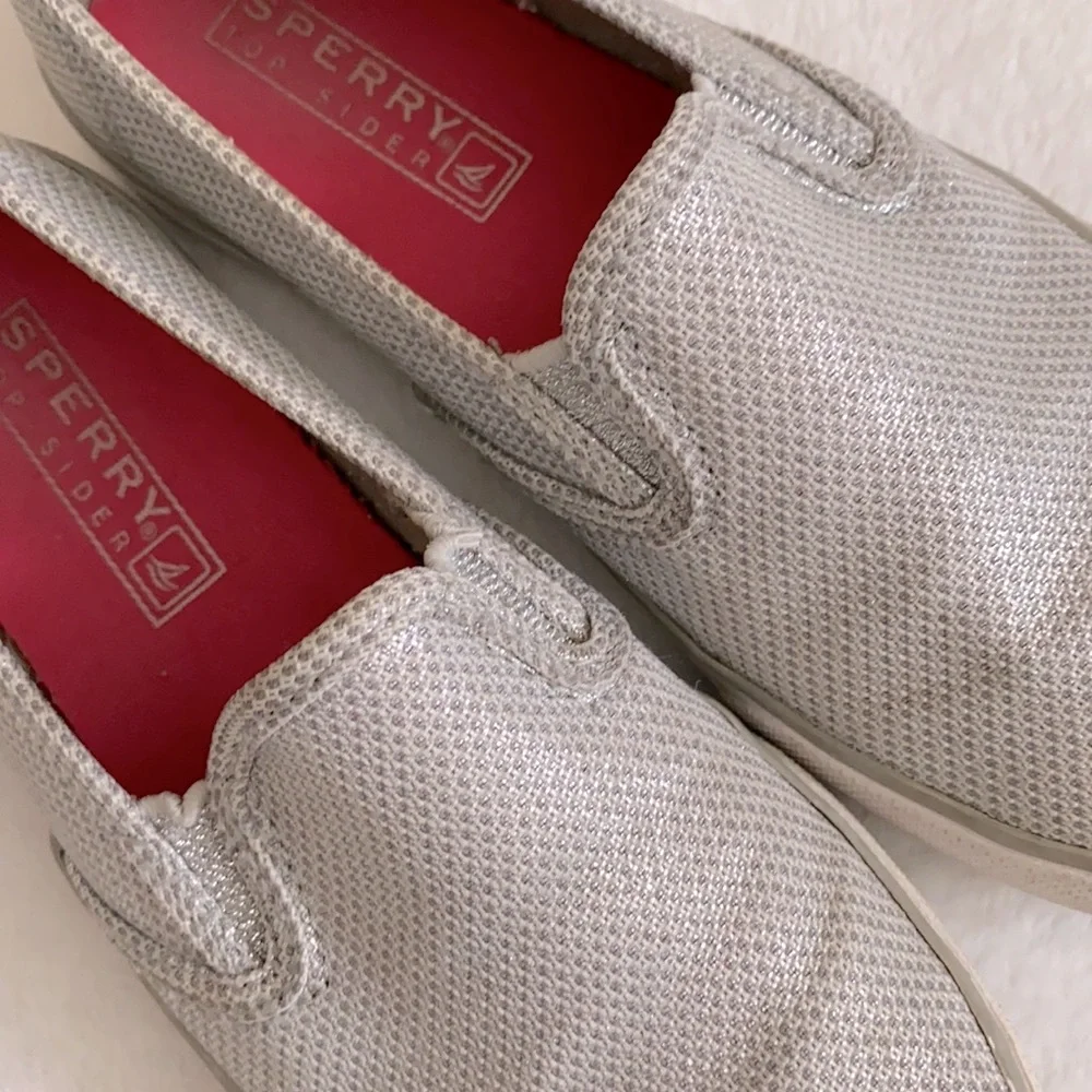 Sperry | Top-Sider Seaside Slip On Mesh Sneaker YG54592 Silver Metallic (1.5) - Picture 6 of 16